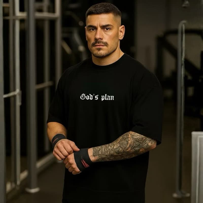 Camiseta Oversized Masculina Streetwear Algodão God's Plan CI