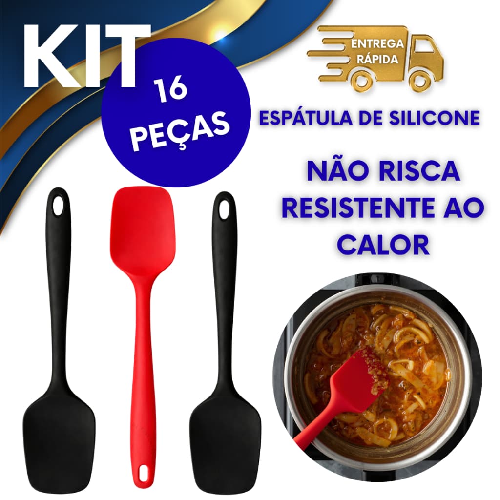 16 ESPÁTULAS DE SILICONE 30CM RESISTENTE AO CALOR ESPÁTULA DE SILICONE NÃO RISCA A PANELA