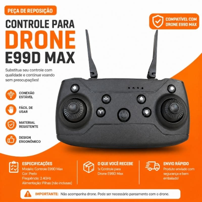 Controle para Drone E99D Max – Peça de Reposição compatível com outro modelo também