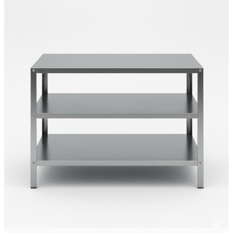 Mesa industrial de aço galvanizado com 2 prateleiras 90x50x85 resistente