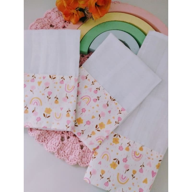 Kit 3 Fraldas Luxo para Bebê , fraldas de boca, fraldas, toalha de boca luxo para bebê, toalha 100% algodão.