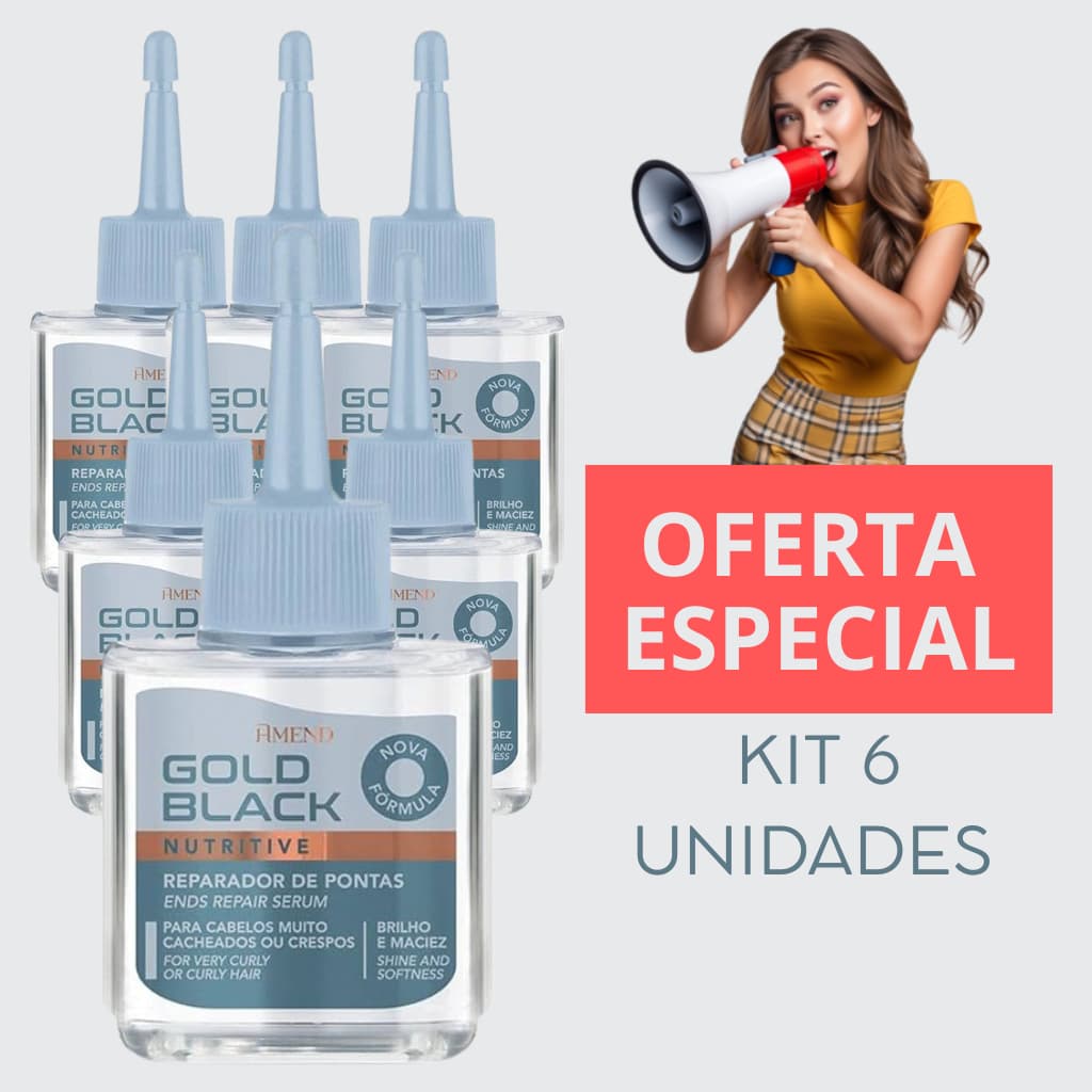 Kit 6 UN Óleo Amend Gold Black - Óleo nutritivo 30ml