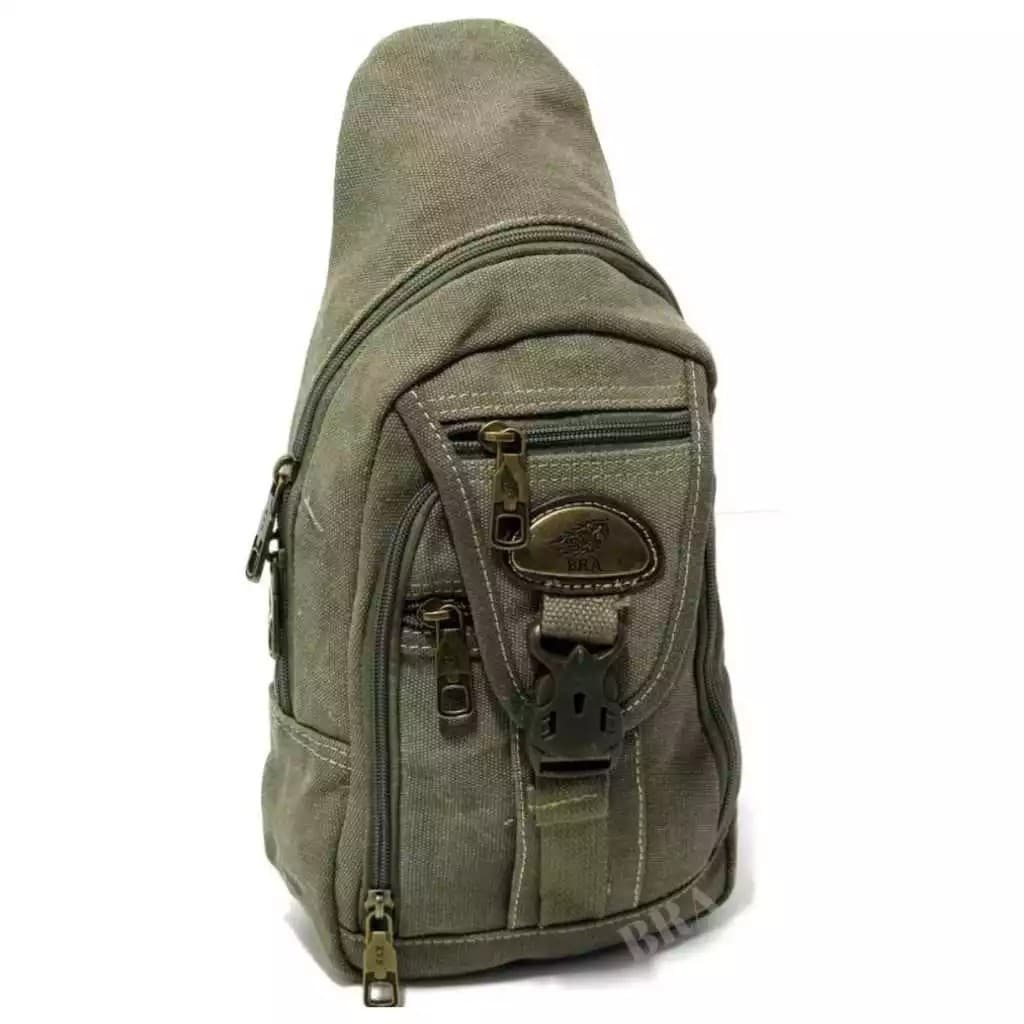 MOCHILA TRANSVERSAL KVN8016# TAMANHO PEQUENO DE LONA REFORÇADA UNISSEX