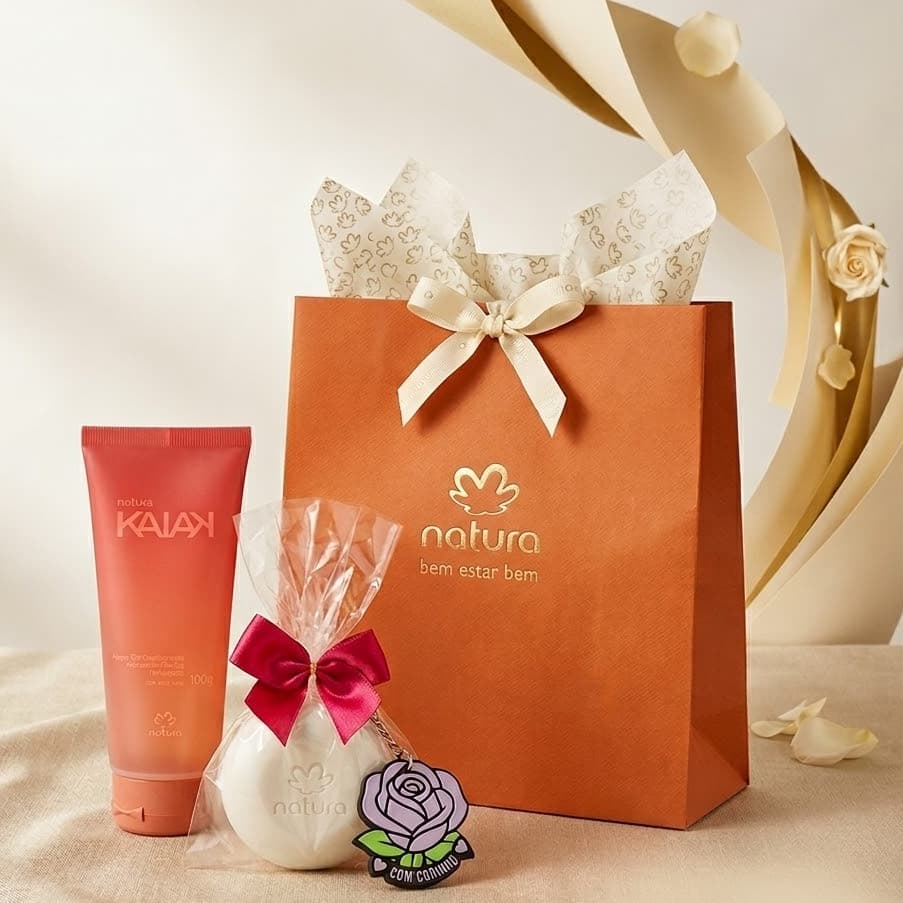 Kit Presente Natura Kaiak Feminino | Hidratante 100g + Sabonete + Brinde Chaveiro | Pronta Entrega