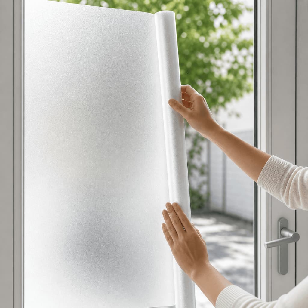 Película Jateada Vidro Adesiva 5m x 45cm Privacidade Box Janela Porta Sem Furo