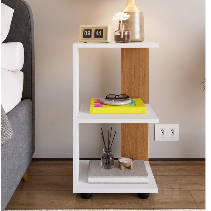 Mesa De Cabeceira Criado Com Nicho Resistente Moderno Quarto Cama