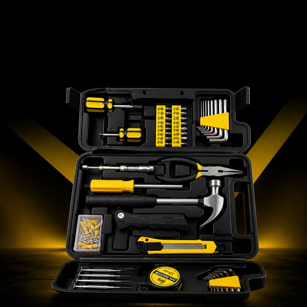 Kit Ferramentas 200 Peças Profissional DomusFix Elite™ com Maleta Organizada Completa para Casa