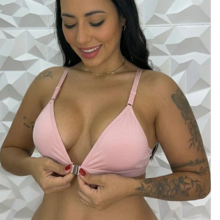 Sutiã Nadador com Fecho Frontal Soutien Click Frontal Sem Bojo Alça Regulável