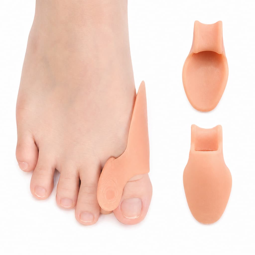 Par Protetor e Corretor de Joanete Ortopédico em Silicone com Separador Anti Calos