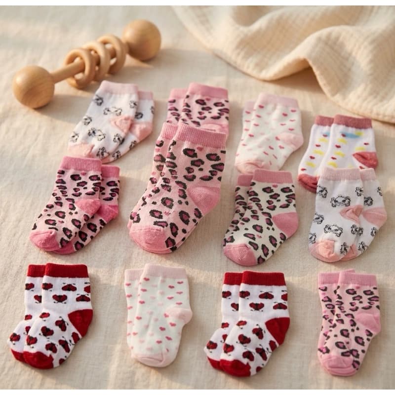 Kit Meias Infantis 6 ou 12 Pares Algodão Bebê 16 a 18 Meses