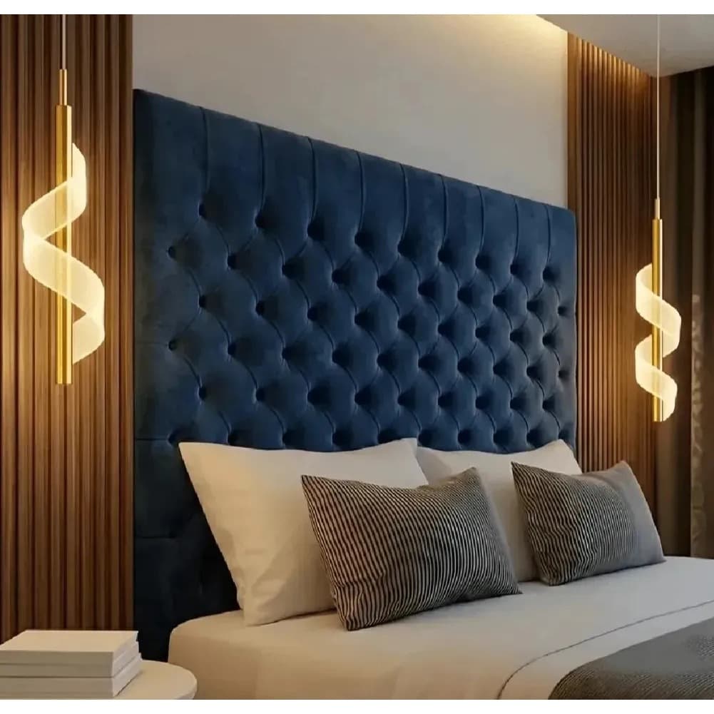 Pendente Espiral LED Caracol Minimalista Dourado Cristal Quarto