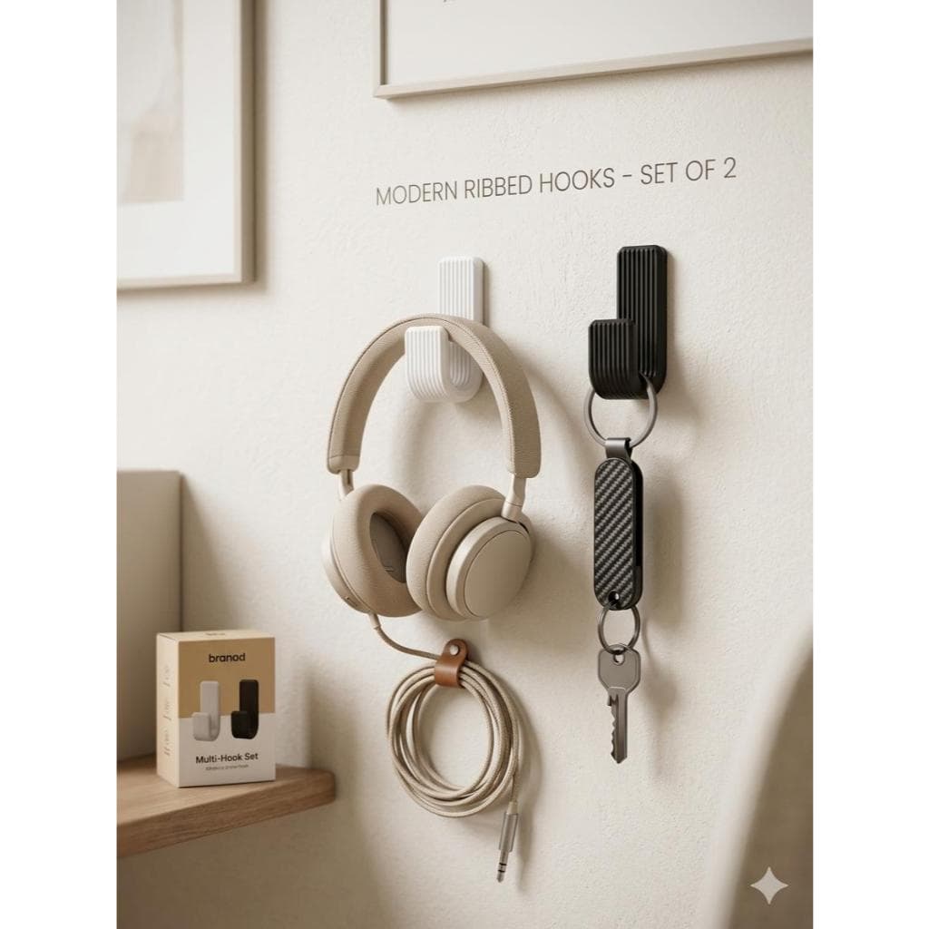 Kit Gancho Adesivo Multiuso Porta Toalha Pano De Prato Utensílios Sem Furo Fita Adesiva Preto ou Branco 6x2,5x2cm Branco