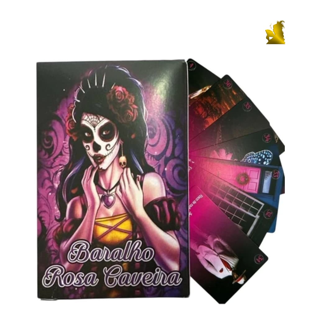 Tarô Tarot Baralho Rosa Caveira 36 Cartas