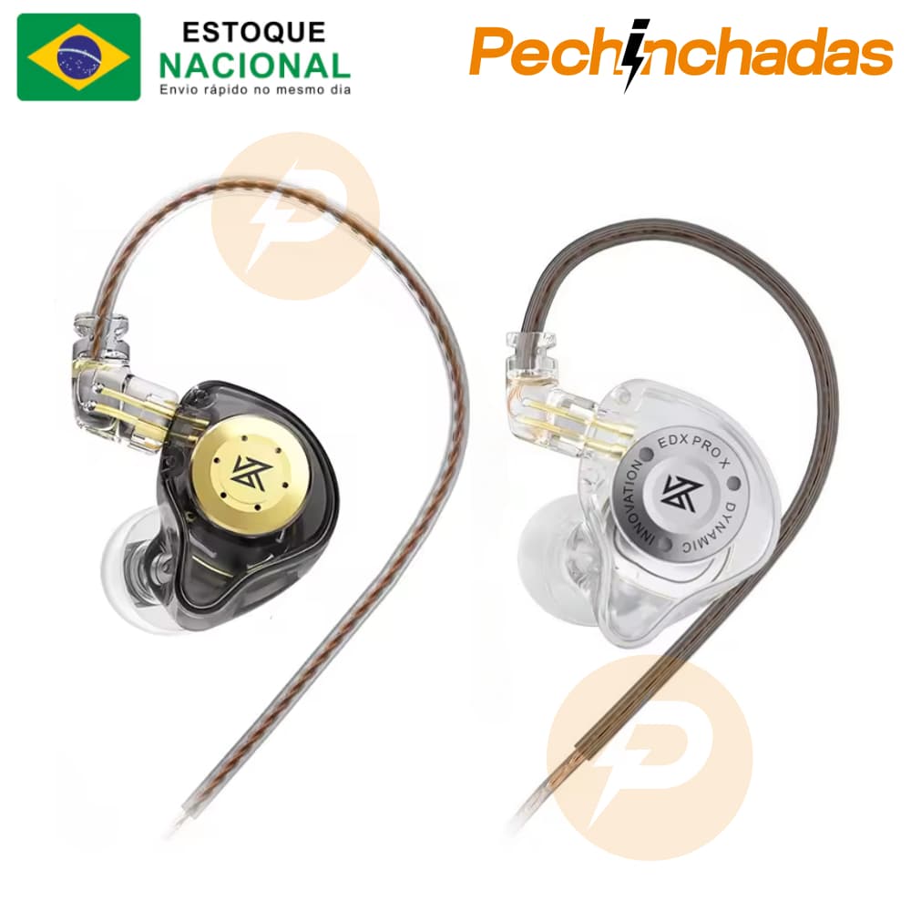 Fones De Ouvido KZ EDX PRO / KZ EDX PRO X - Fones Com Fio Original Intra-Auriculares Monitor HiFi Bass Stereo
