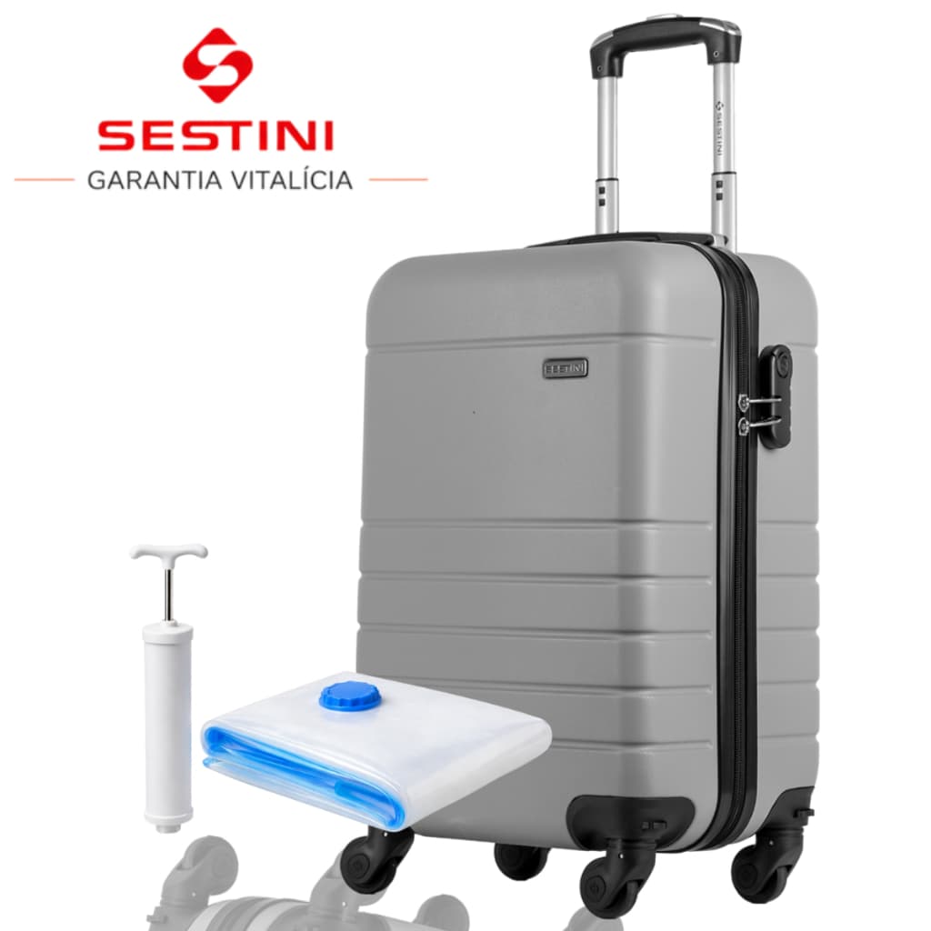 Mala de Viagem 10kg SESTINI Bordo, Rodinhas Removíveis, GARANTIA VITALÍCIA,Super Resistente,ORIGINAL