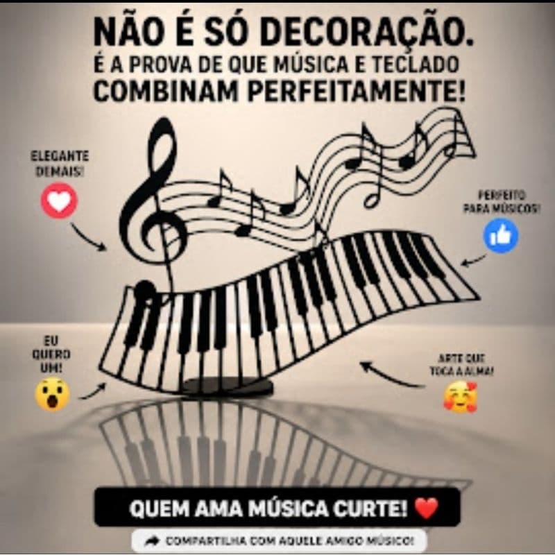DECORAÇÃO NOTAS MUSICAIS EM 3D