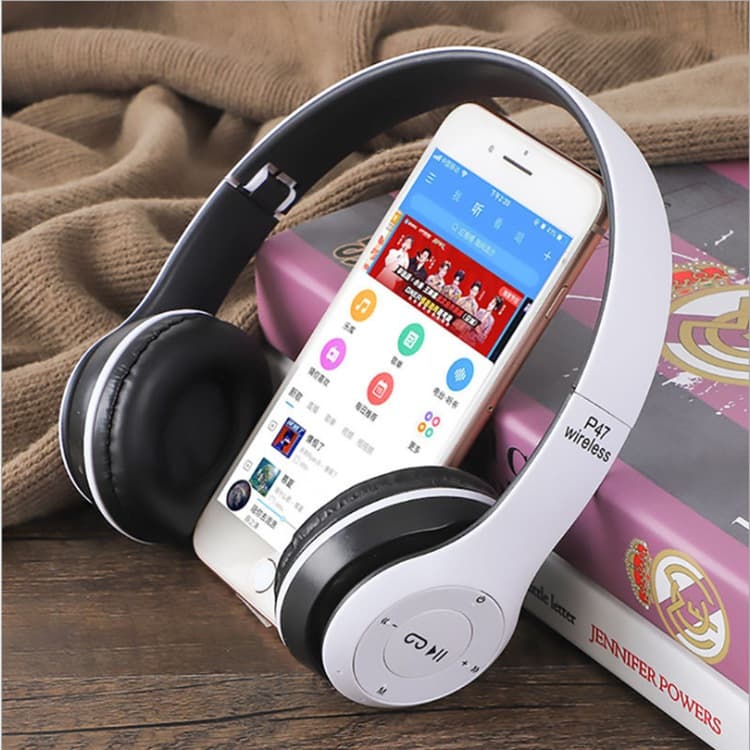 Fone de Ouvido Bluetooth 5.0 Headphone Sem Fio P47 com Rádio FM Cartão SD Microfone Bateria Longa