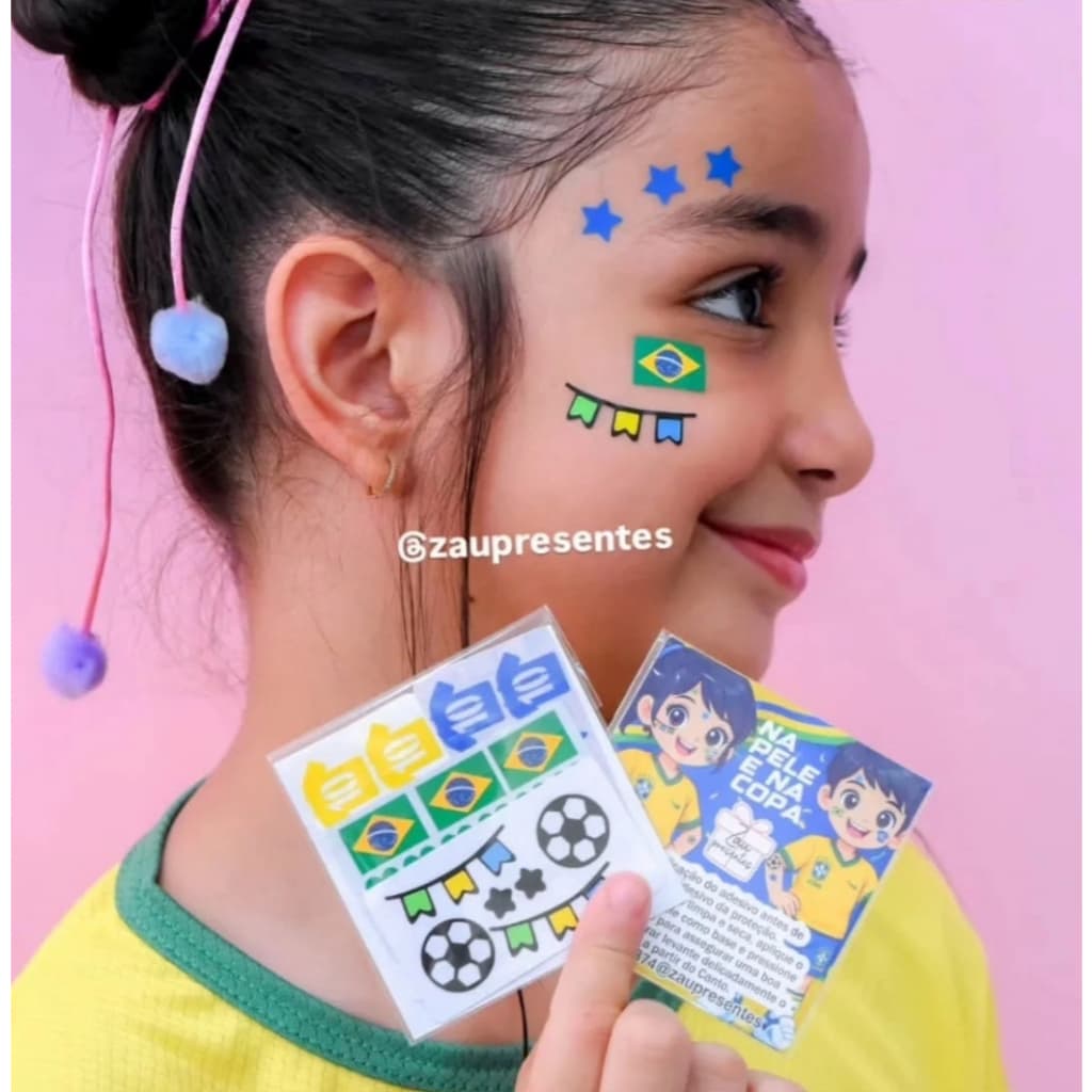 MAQUIAGEM COPA DO MUNDO ADESIVO FACIAL,NÃO É TATUAGEM É ADESIVO, FACIL DE APLICAR E TIRAR.