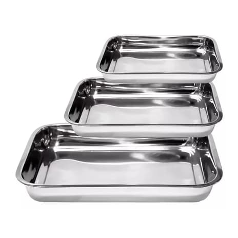 Assadeira Inox Forma Tabuleiro 39cm X 23cm X 6cm Retangular