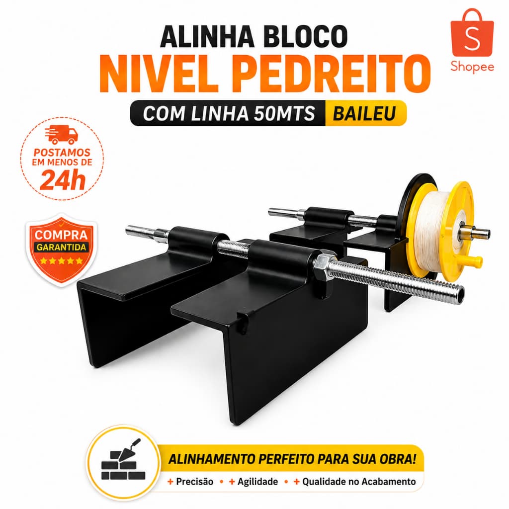 Alinha Bloco Baileu Com Linha 50 Metros Pedreiro Assentamento Construção