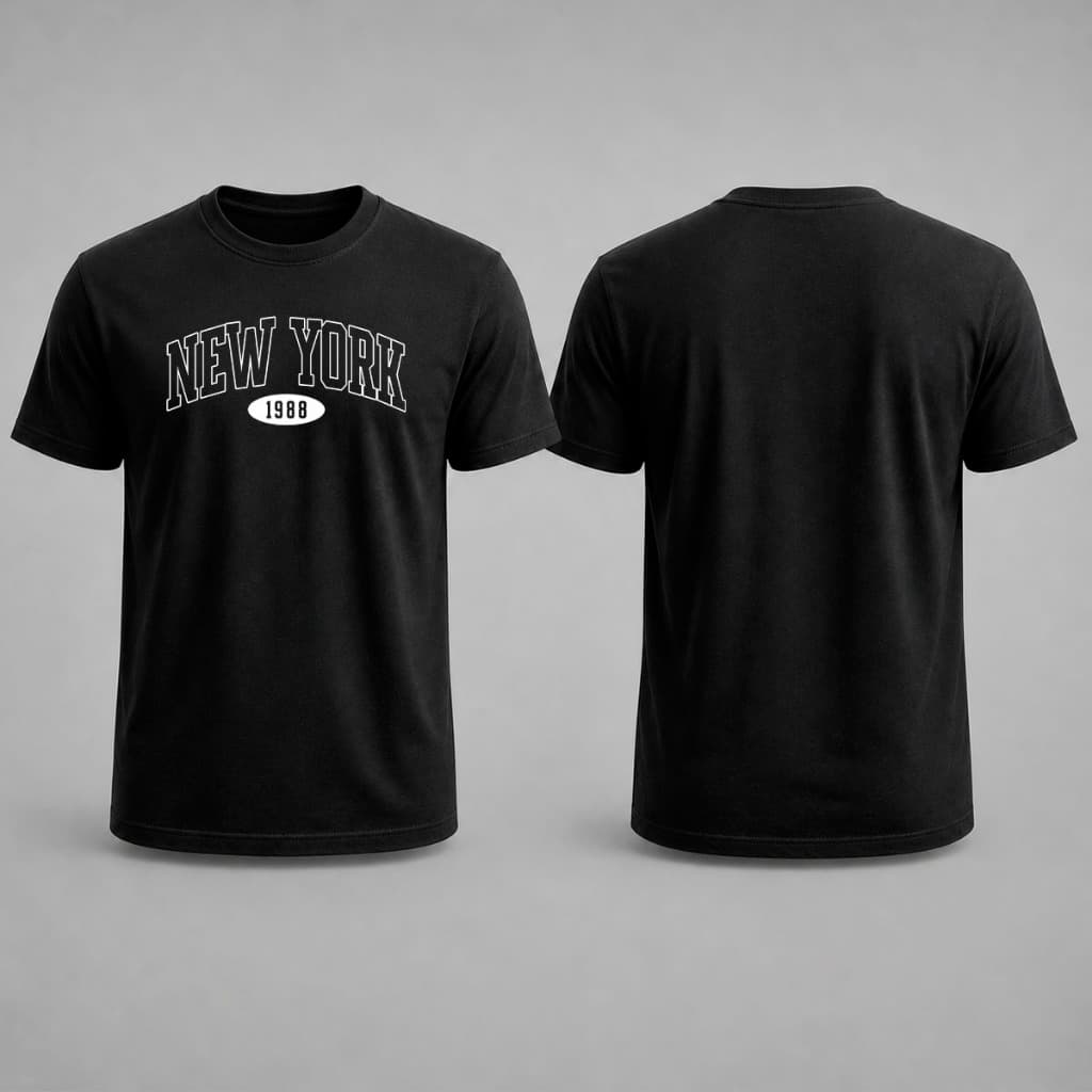 Camiseta Masculina Mants New York 1988 Malha Penteada 30.1 Premium Algodão 100% Estilo College