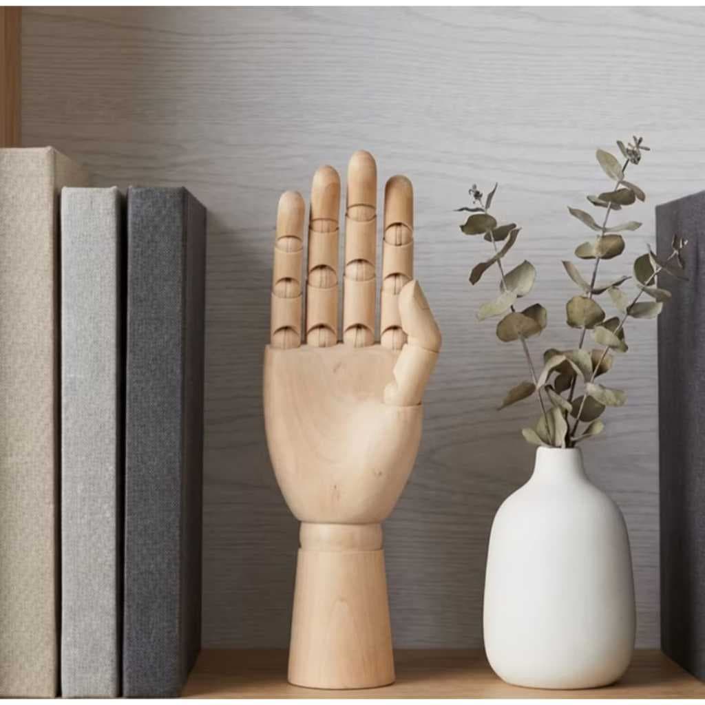 Mão Articulavél de Madeira wooden Hand Para desenho ou decoração 25cm sem Pintura