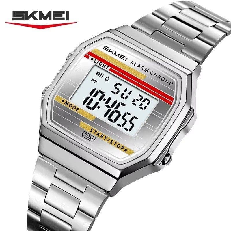 Relógio Digital SKMEI 2514 Original Masculino Luxo Metal à Prova d'Agua Aço Inoxidável