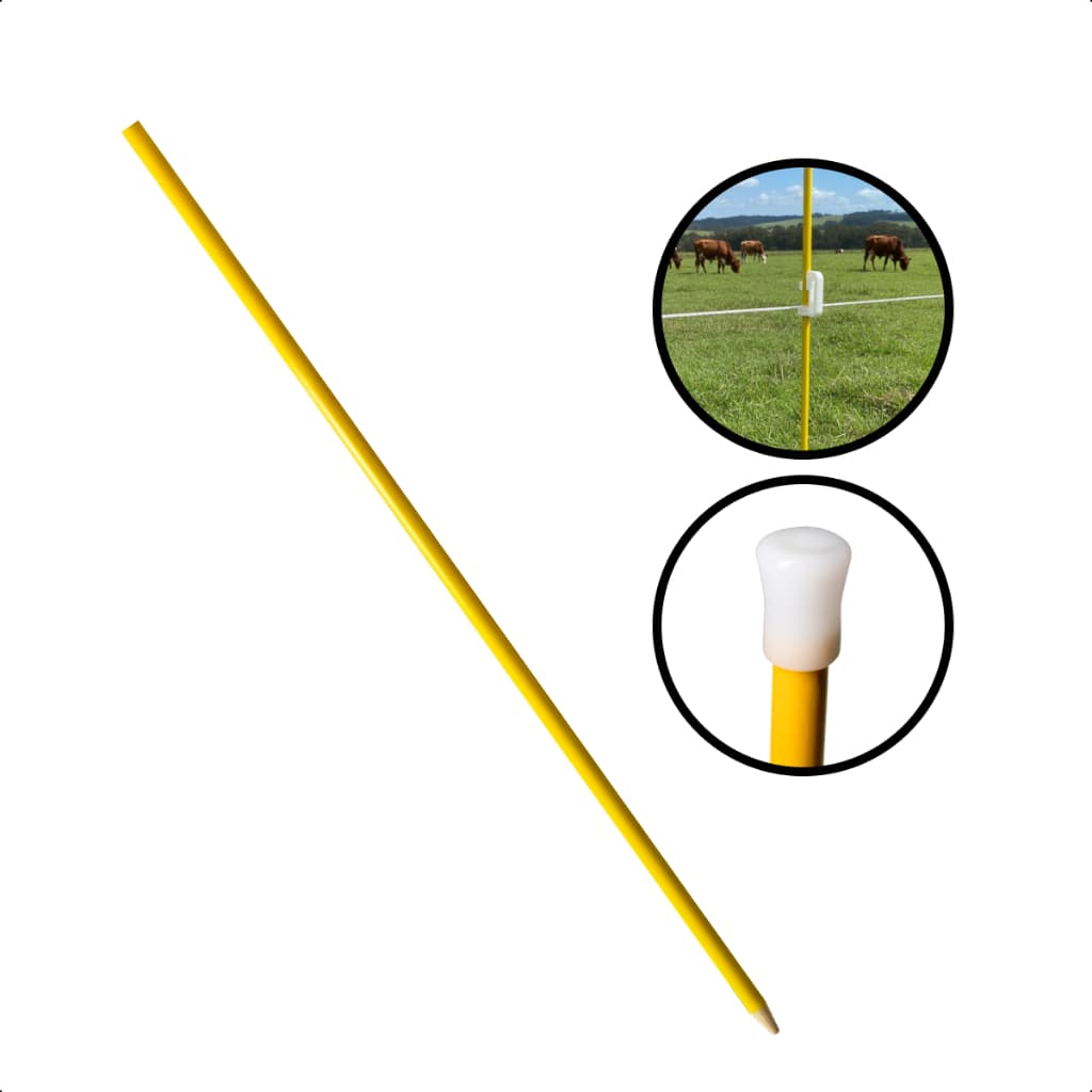 20 Vareta Isolada Fibra De Vidro Cerca Elétrica 10mm X 1,20m