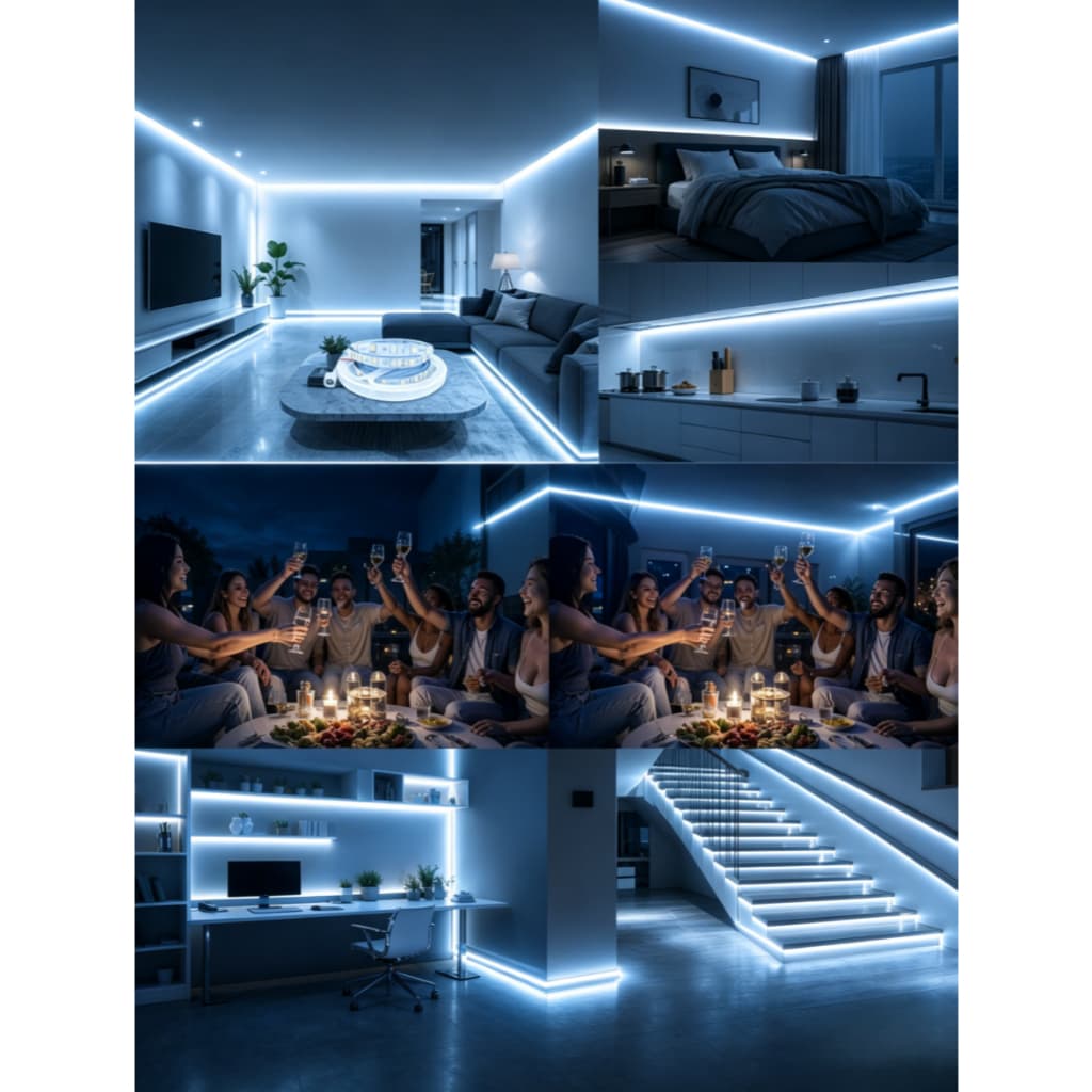 Fita LED SMD 5050 5M 12V 60 LEDs/m 3000 6500K Luz Quente Linha Apollo IP20