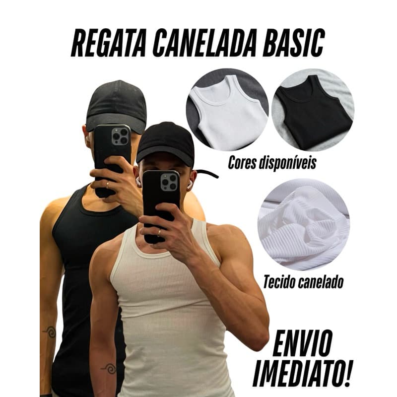 Regata Ribana Masculina Camiseta Modelo Americano Lisa Básica Hip Hop