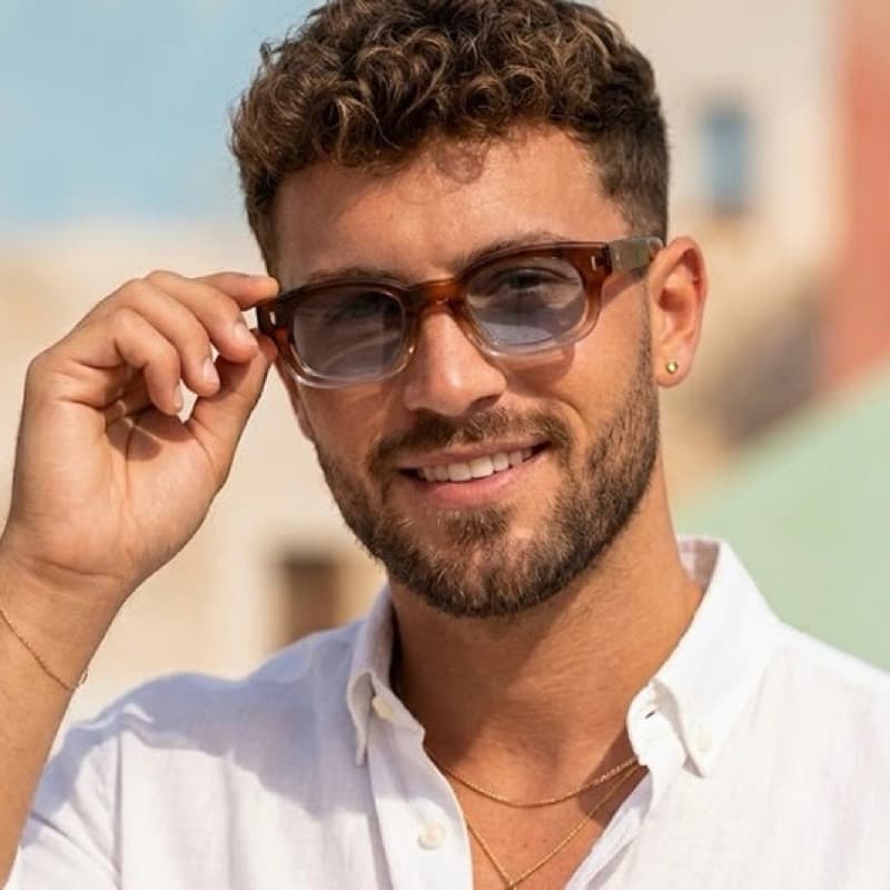 óculos masculino lente azul