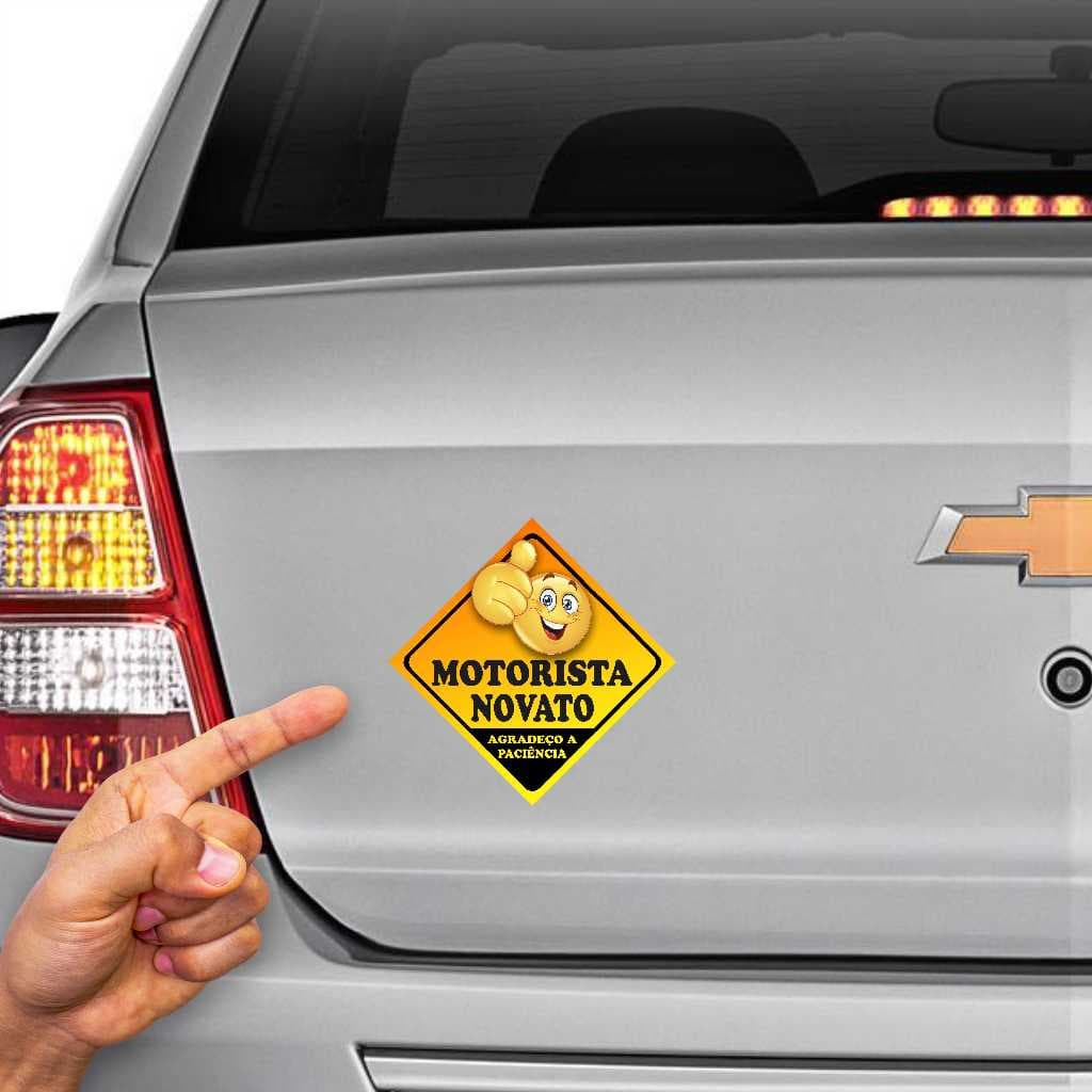Adesivo Magnético Motorista Novato Carta Nova