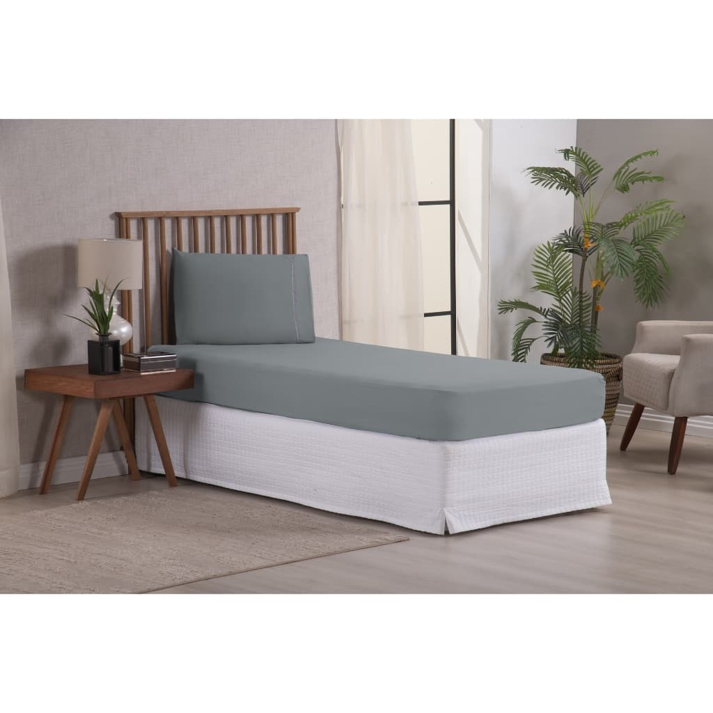 Kit Lençol Jogo De Cama Solteiro 400 Fios Micropercal com Ponto Palito