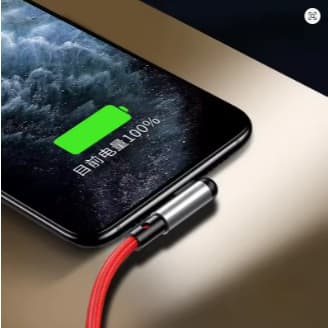 Cabo de dados em cotovelo Tipo-C para USB  120W 3A 1,2M carregamento super rápido
