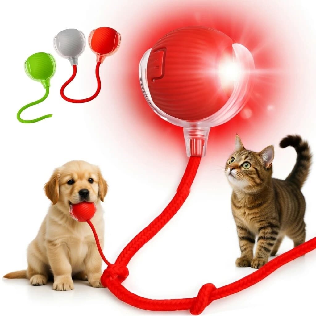 Brinquedos Inteligentes Para Gatos Bola De Rolamento Automática Cauda Falsa Recarregável Elétrico