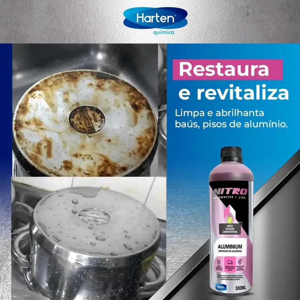 Nitro Aluminium - 500ML Limpa e dá brilho em Alumínio em geral