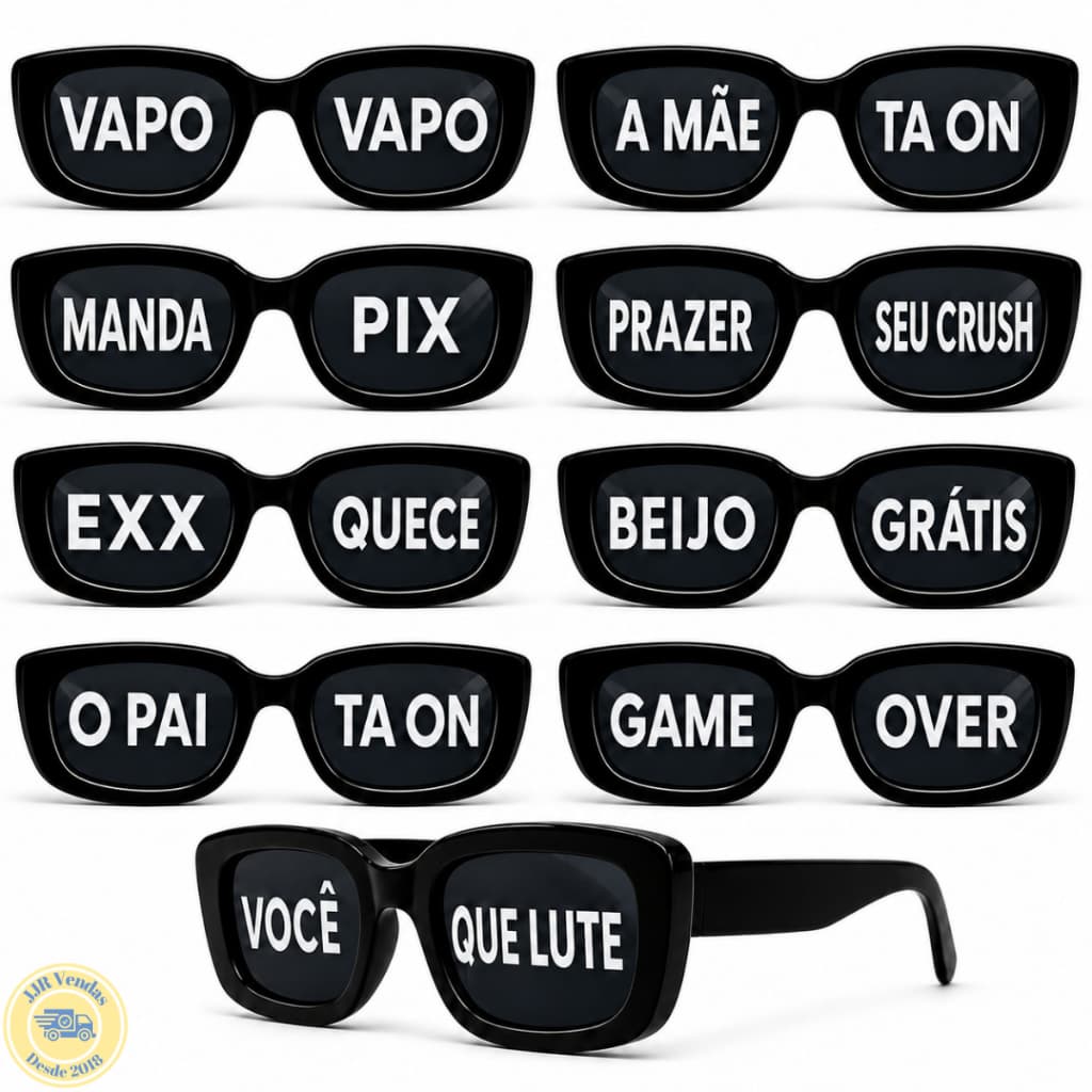 Kit 10 Oculos Vintage Retro Frases Divertidas Balada Festa