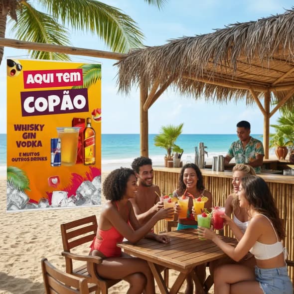 Banner Comercial Faixa Lona Comunicação Visual Copão Drink Bar Mercearia Bebida 60x40