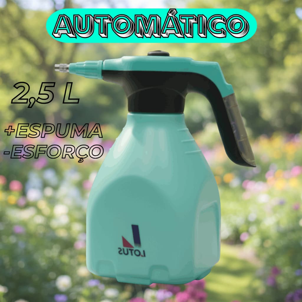 PULVERIZADOR ELÉTRICO SEM FIO 2,5L | BORRIFADOR AUTOMÁTICO RECARREGÁVEL | POTENTE E SEM ESFORÇO - DM