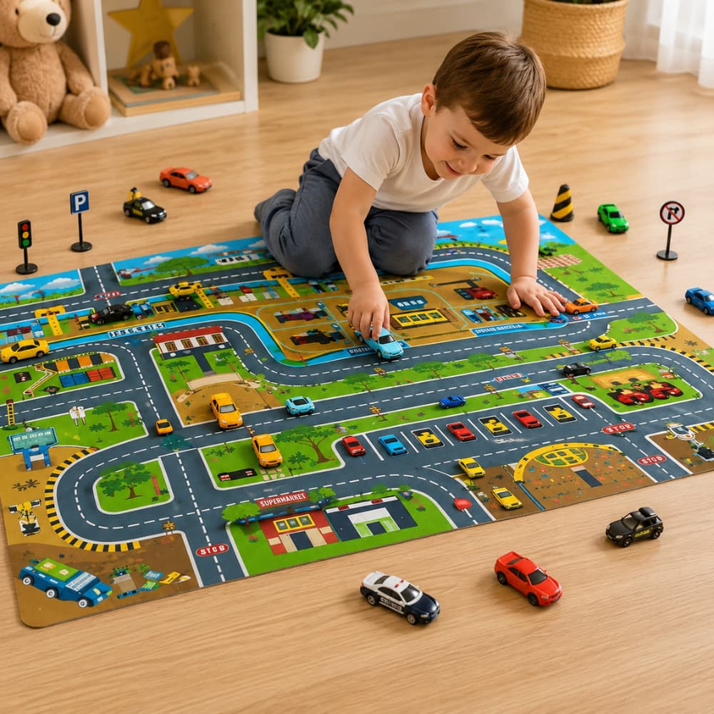 Conjunto Carrinho Infantil Tapete Brinquedo Acessorios Diversao Infantil