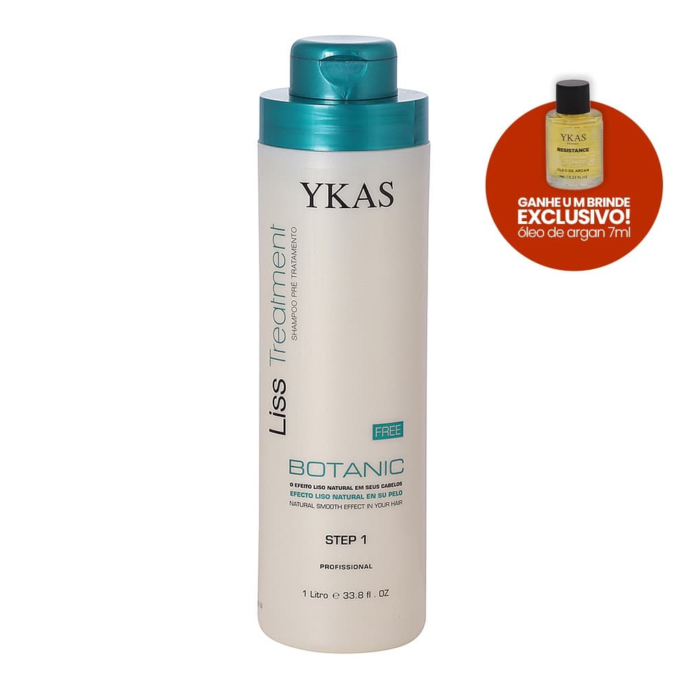 Shampoo Ykas Botanic 1L - Anti Resíduos e Limpeza Profunda Para Cabelos Oleosos