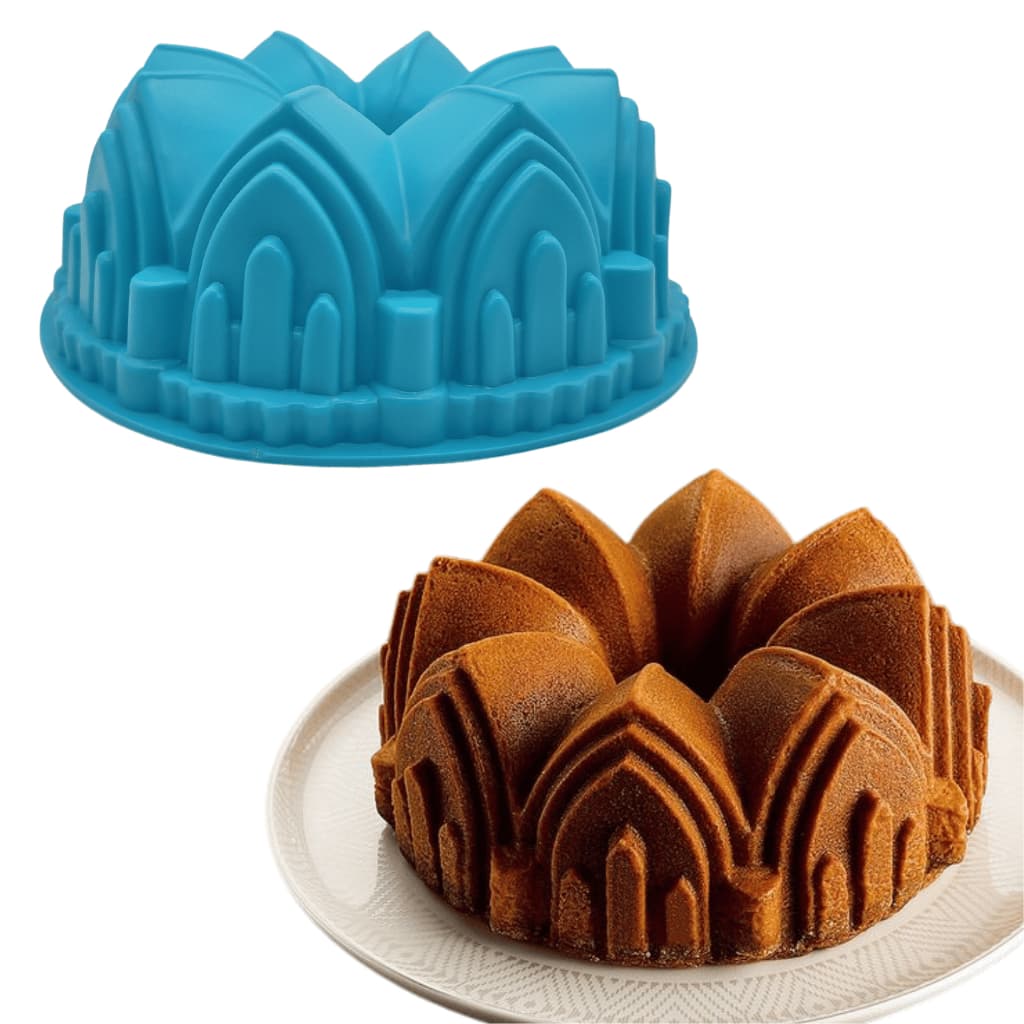 Molde de Silicone De Bolo Catedral Pudim Torta Forma de Bolo Decorado Air Fryer
