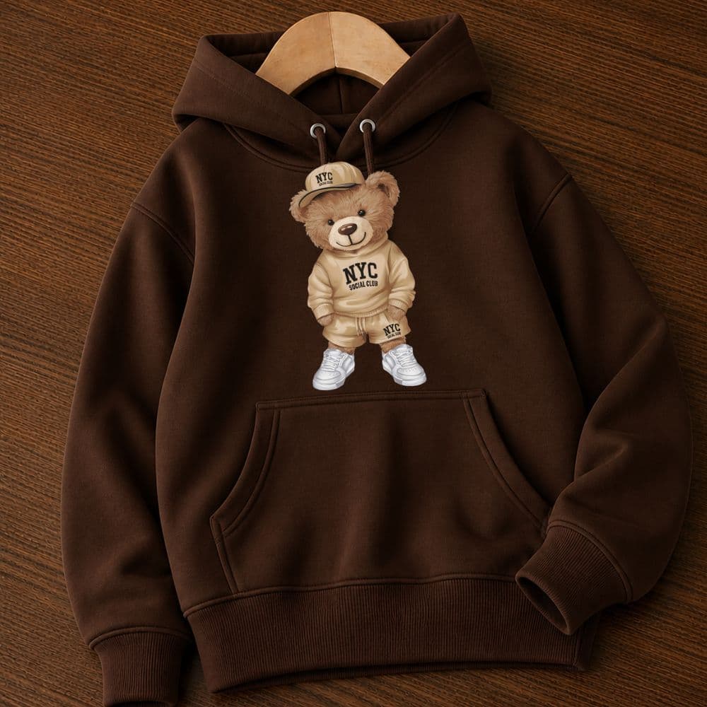 Moletom juvenil e infantil meninos urso blusa de frio premium flanelada