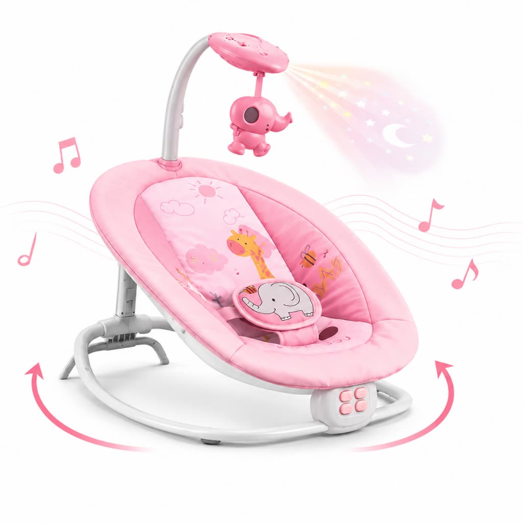Cadeira Balanço Bebê Elétrica Musical com Vibração e Controle Remoto