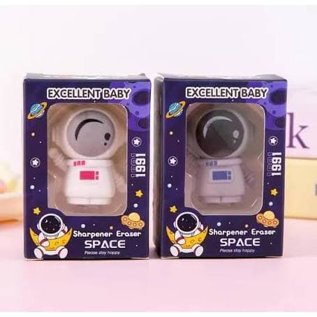 ✨ Borracha com Apontador Astronauta 🚀 Material Escolar Fofo Papelaria Kawaii