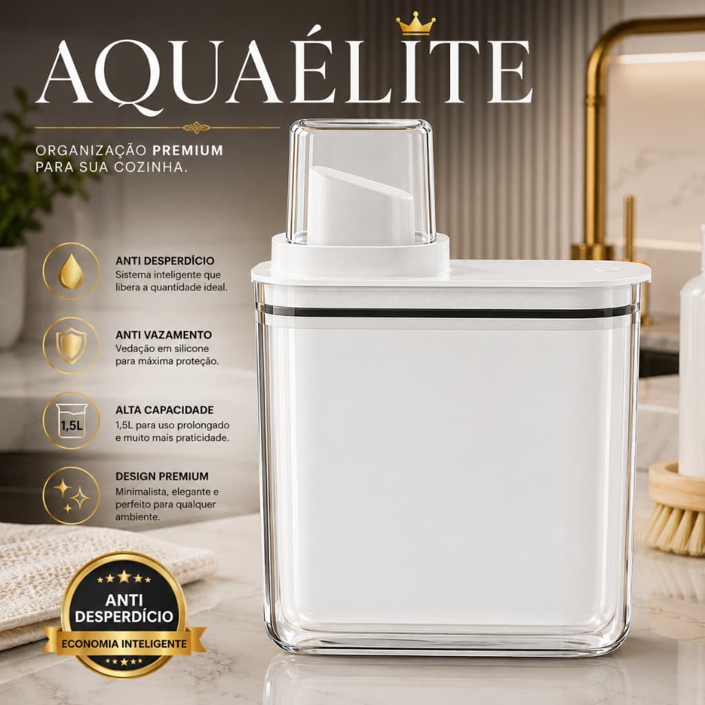 Dispenser Multiuso 1,5L Transparente Tampa Medidora Anti Desperdício