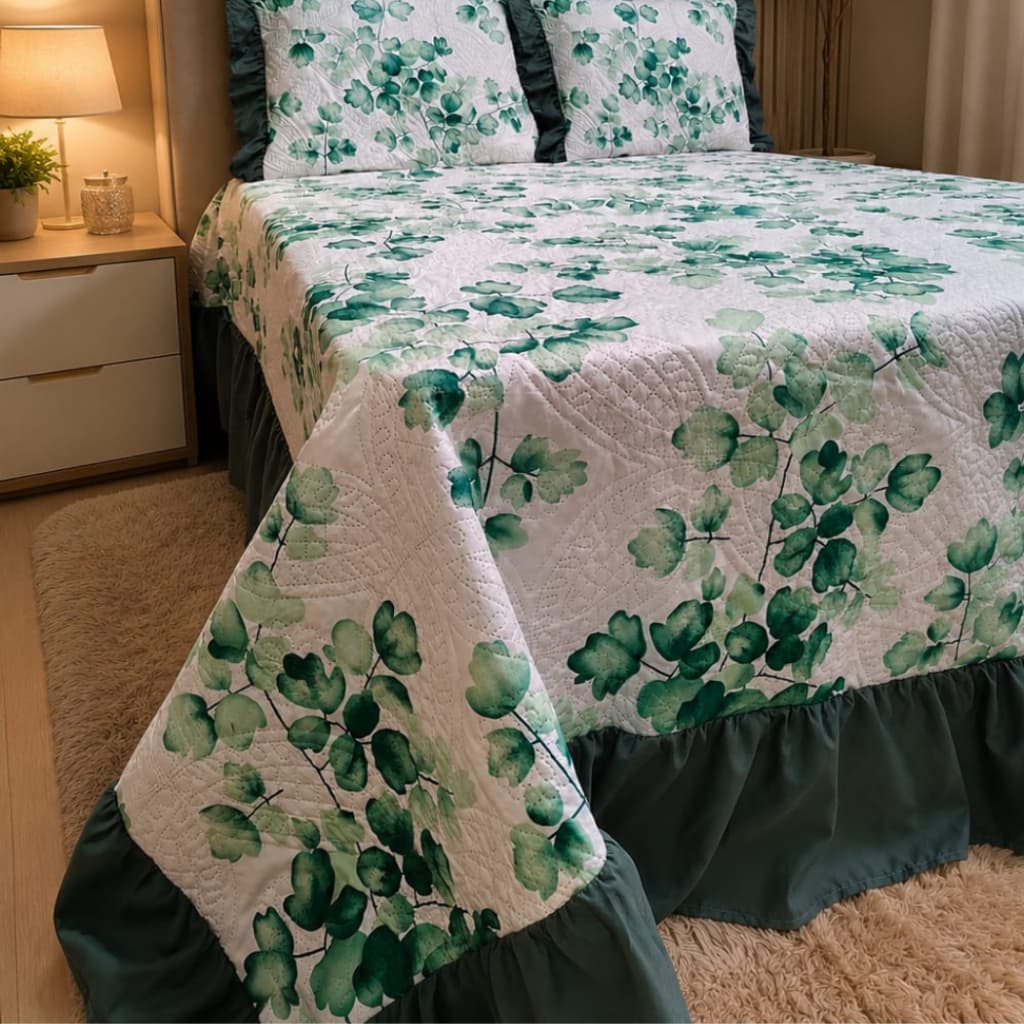Cobre Leito Bella Floral Micro Percal Super Macio Casal Queen Solteiro