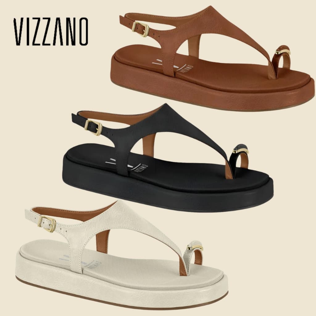 Sandália Plataforma Vizzano Ring Toe Feminina Leve Macia Elegante