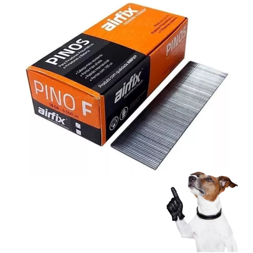 Pinos F30 Galvanizados Airfix 30mm Caixa 5.000 Unidades P/ Pinador Pneumático MDF Madeira Marcenaria