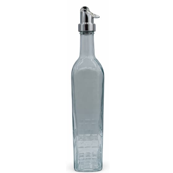 Galheteiro de Vidro para Azeite e Vinagre 500ml com Bico Dosador Inox Elegante